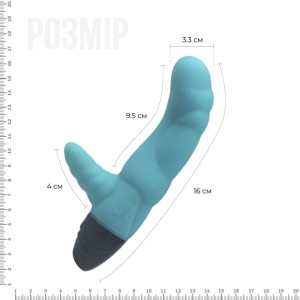 Вібратор рельєфний Adrien Lastic Cyclone Blue зі стимуляцією точки G, два мотори. Photo 2