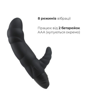Вібратор рельєфний Adrien Lastic Typhoon Black зі стимуляцією точки G, два мотори. Photo 3