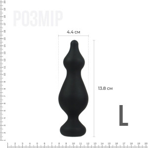 Анальная пробка Adrien Lastic Amuse Big Black (L) с двумя переходами, макс. диаметр 4,4см. Photo 2