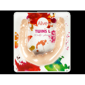 Фалоімітатор подвійний Alive Twins розмір L, гнучкий, діаметр 2,8 см - 3,4 см, довжина 40 см. Photo 2