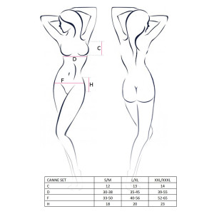 Комплект белья CANNE SET black L/XL - Passion: лиф-бандо, пояс-юбочка, стринги. Photo 3