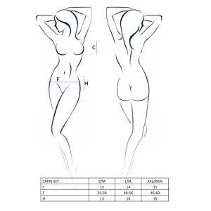 Комплект білизни під латекс CAPRI SET black L/XL - Passion: міні-бікіні, стрінги, пояс для панчох. Photo 3