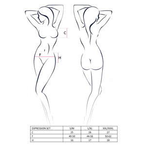 Комплект білизни EXPRESSION SET black S/M - Passion: ліф сітчастий, спідничка і стрінги. Photo 3