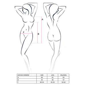 Прозрачная сорочка с декольте HAYLIN CHEMISE black XXL/XXXL - Passion, трусики, цветочный узор. Photo 3