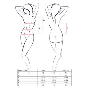 Корсет з пажами JANET CORSET white XXL/XXXL - Passion, трусики, напівпрозорий. Photo 3