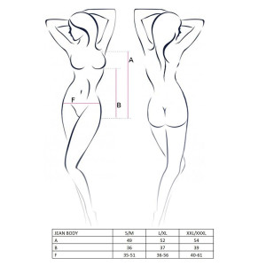 Боді монокіні під латекс JEAN BODY black S/M - Passion. Photo 2