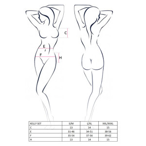 Комплект білизни KELLY SET black XXL/XXXL - Passion: ліф, трусики, пояс для панчох. Photo 3