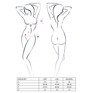 Комплект белья OFELIA SET OpenBra white S/M - Passion: стринги, открытый лиф, широкий пояс. Photo 3