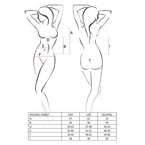 Корсет-сорочка з пажами PALOMA CORSET white XXL/XXXL- Passion, трусики, напівпрозорий. Photo 3