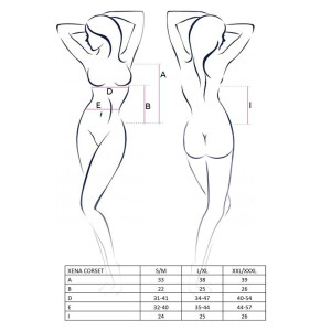 Розпродаж!!! Корсет з пажами XENA CORSET white L/XL - Passion, трусики, квітковий узор. Photo 3