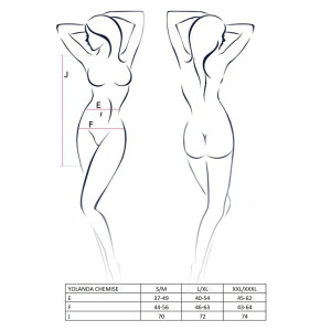 Прозрачная сорочка с длинным рукавом YOLANDA CHEMISE black S/M - Passion, трусики. Photo 3