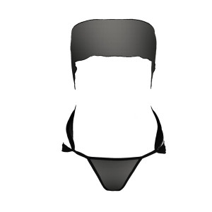 Комплект белья AMORE SET black - Passion: стринги и лиф в виде подарочной ленты с бантом. Photo 3