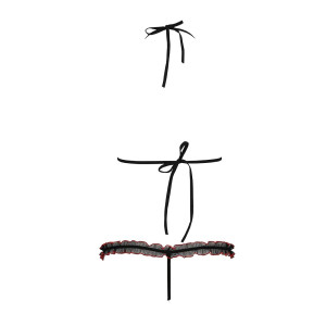 Комплект білизни GIANA BIKINI black XXL/XXXL - Passion: напівпрозорі ліф і трусики з бантиками. Photo 3