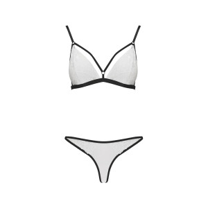 Комплект білизни ORIHIME SET white S/M - Passion: стрепи: ліф і трусики. Photo 3