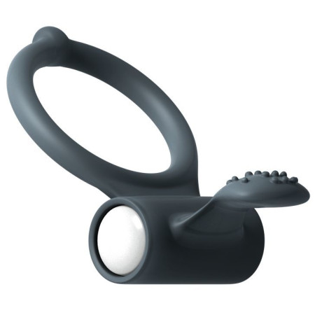 Ерекційне кільце Dorcel Power Clit Black V2 з вібрацією та язичком з щіточкою