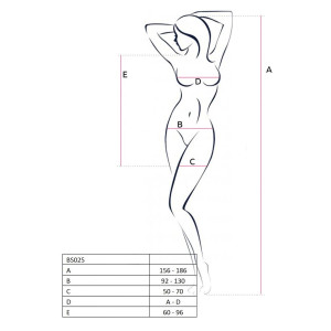Бодістокінг Passion BS025 white, сукня-сітка, спущене плече, довгий рукав. Photo 3