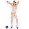 Розпродаж!!! Бодістокінг Passion BS043 white, комбінезон, імітація панчох