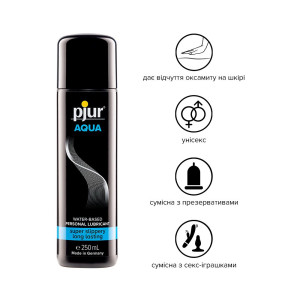Лубрикант на водній основі pjur Aqua 250 мл, ефект оксамитової шкіри без прилипання. Photo 2