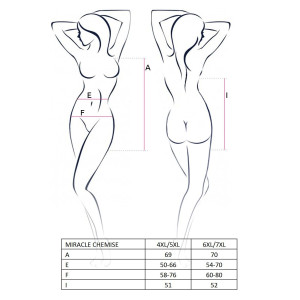 Сорочка с глубоким декольте MIRACLE CHEMISE black 4XL/5XL - Passion, трусики. Photo 2