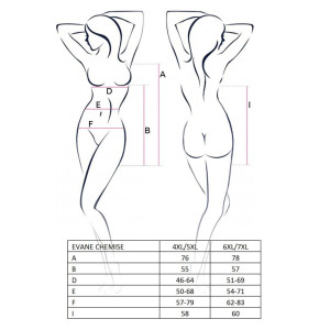 (SALE) Сорочка приталенная EVANE CHEMISE red 4XL/5XL - Passion, трусики, с кружевом. Photo 3