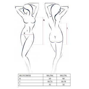 Сукня з відкритою спиною BELTIS DRESS black 4XL/5XL - Passion. Photo 3