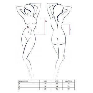 Корсет під латекс з пажами BES CORSET black L/XL - Passion Exclusive, стрінги, шнурівка. Photo 3