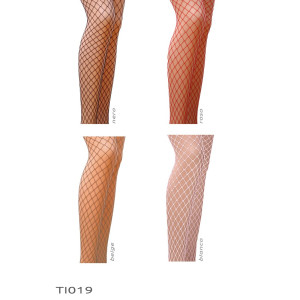 Колготки в сеточку без выделенных трусиков Passion TI019 nero 1/2 (fishnet) типа Кабаретка. Photo 3