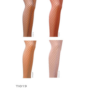 Колготки в сеточку без выделенных трусиков Passion TI019 nero 3/4 (fishnet) типа Кабаретка. Photo 3