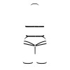 Комплект білизни MORGAN SET OpenBra black XXL/XXXL - Passion Exclusive: стрепи: трусики, ліф, пояс