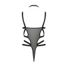 Боді-монокіні Passion HAGAR BODY S/M black, сітка, стрепи подвійні бретелі, чашки з кісточками