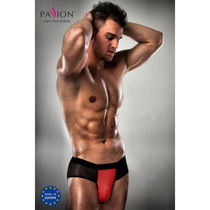 Розпродаж!!! Чоловічі трусики з червоним гульфіком Passion 007 THONG red S/M. Photo 3