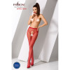 Сітчасті колготки-бодістокінги Passion S019 One Size, Red, імітація трусиків, відкритий доступ
