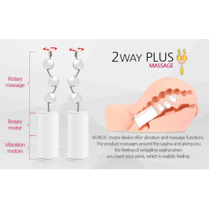 Мастурбатор-попка Kokos Oknyeo 2WayPlus з функцією масажу та вібрацією, два входи: вагіна та попка. Photo 3