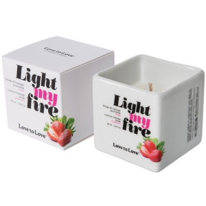 Масажна свічка Love To Love LIGHT MY FIRE Strawberry (80 мл) без парабенів і консервантів. Photo 2