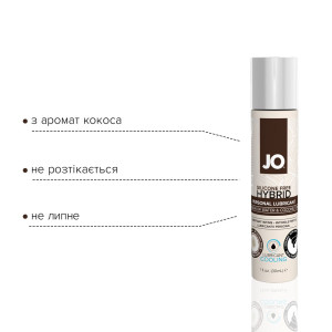 Охолоджувальний крем-змазка з кокосовим маслом System JO Silicone Free Hybrid COOLING (30 мл) біла. Photo 3