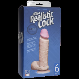Фалоімітатор Doc Johnson The Realistic Cock 6 inch White – ULTRASKYN, Vack-U-Lock, діаметр 4,3 см. Photo 2