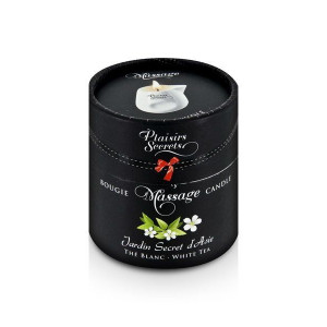 Масажна свічка Plaisirs Secrets White Tea (80 мл) подарункова упаковка, керамічний посуд. Photo 3