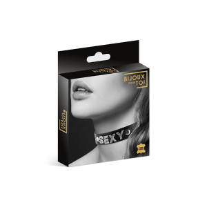 Чокер зі стразами Bijoux Pour Toi - SEXY, натуральна шкіра. Photo 3