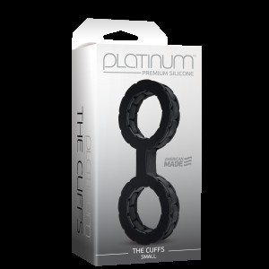 Наручники з силікону Doc Johnson The Cuffs Small - Black, добре тягнуться, для рук і для ніг. Photo 2