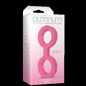 Наручники з силікону Doc Johnson The Cuffs Small - Pink, добре тягнуться, для рук і для ніг. Photo 2