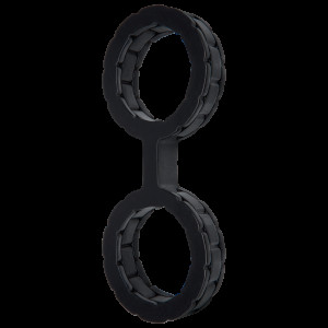 Наручники з силікону Doc Johnson The Cuffs Large - Black, добре тягнуться, для рук і для ніг