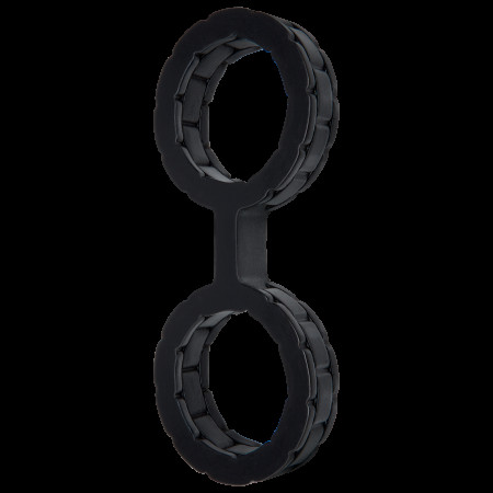 Наручники з силікону Doc Johnson The Cuffs Large - Black, добре тягнуться, для рук і для ніг