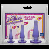 Набор анальных пробок Doc Johnson Crystal Jellies Anal - Purple, макс. диаметр 2см - 3см - 4см
