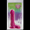 Фалоімітатор Doc Johnson Radiant Gems 7 Inch Ballsy Fuchsia, діаметр 4,3 см, антибактеріальний ПВХ