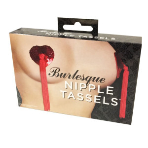 Пэстис - стикини Burlesque Nipple Tassels, наклейки на соски, блестящие сердечки с кисточками. Photo 2