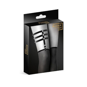 Гартер на ногу Bijoux Pour Toi - 3 THONGS Black, сексуальна підв'язка, екошкіра. Photo 3