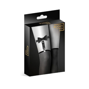 Гартер на ногу Bijoux Pour Toi - WITH BOW Black, сексуальна підв'язка з бантиком, екошкіра. Photo 2