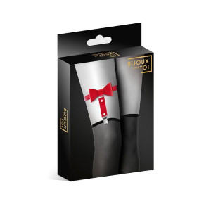 Гартер на ногу Bijoux Pour Toi - WITH BOW Red, сексуальна підв'язка з бантиком, екошкіра. Photo 3