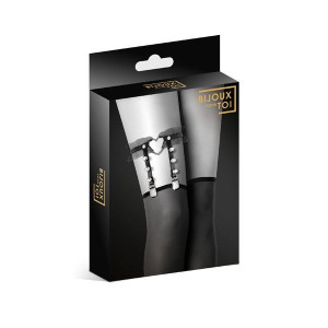 Гартер на ногу Bijoux Pour Toi - WITH HEART AND SPIKES Black, сексуальна підв'язка з сердечком. Photo 3