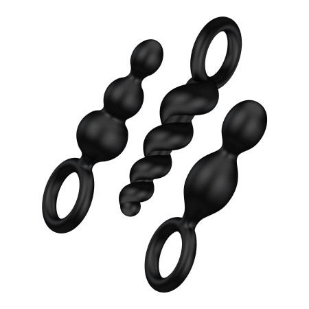 Набор анальных игрушек Satisfyer Plugs black (set of 3) - Booty Call  (м'ята упаковка!!!)